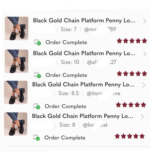 Black Patent Gold Chain Platform Penny Loafers - Picture 10 of 11